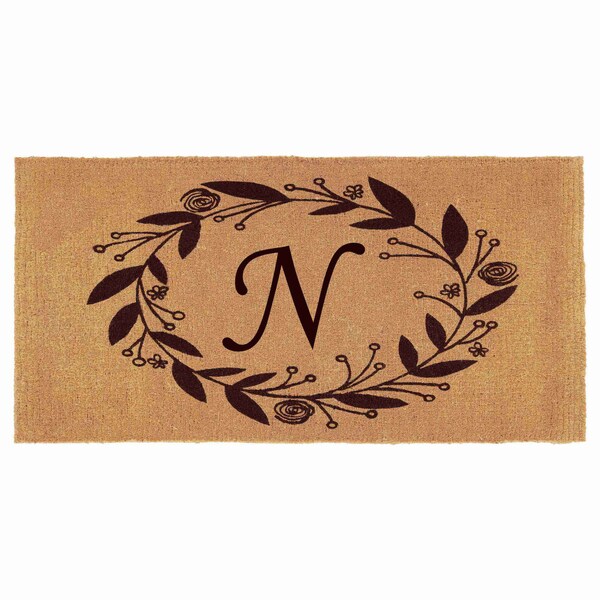 Calloway Mills Monogram Door Mat, Coir, Black, Natural, 36 in W x 72 in L 103363672N - main